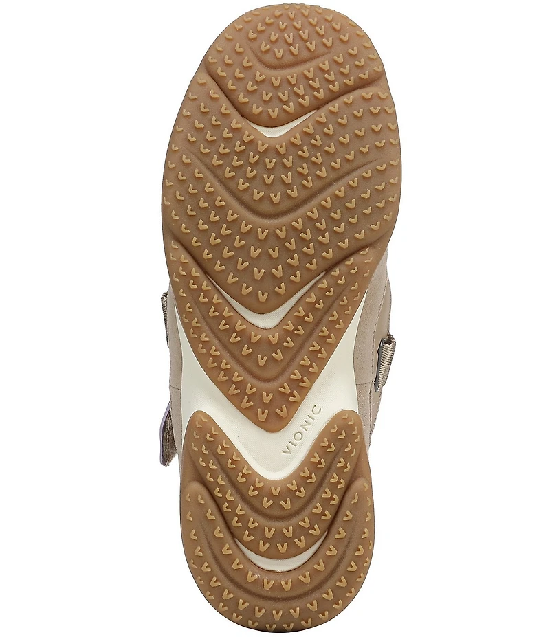 Vionic Walk Slim Gia Suede and Leather Cross Strap Walking Sneakers