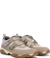 Vionic Walk Slim Gia Suede and Leather Cross Strap Walking Sneakers