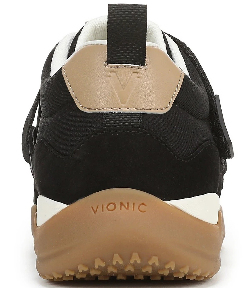 Vionic Walk Slim Gia Suede and Leather Cross Strap Walking Sneakers