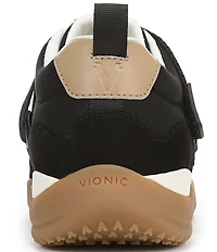 Vionic Walk Slim Gia Suede and Leather Cross Strap Walking Sneakers