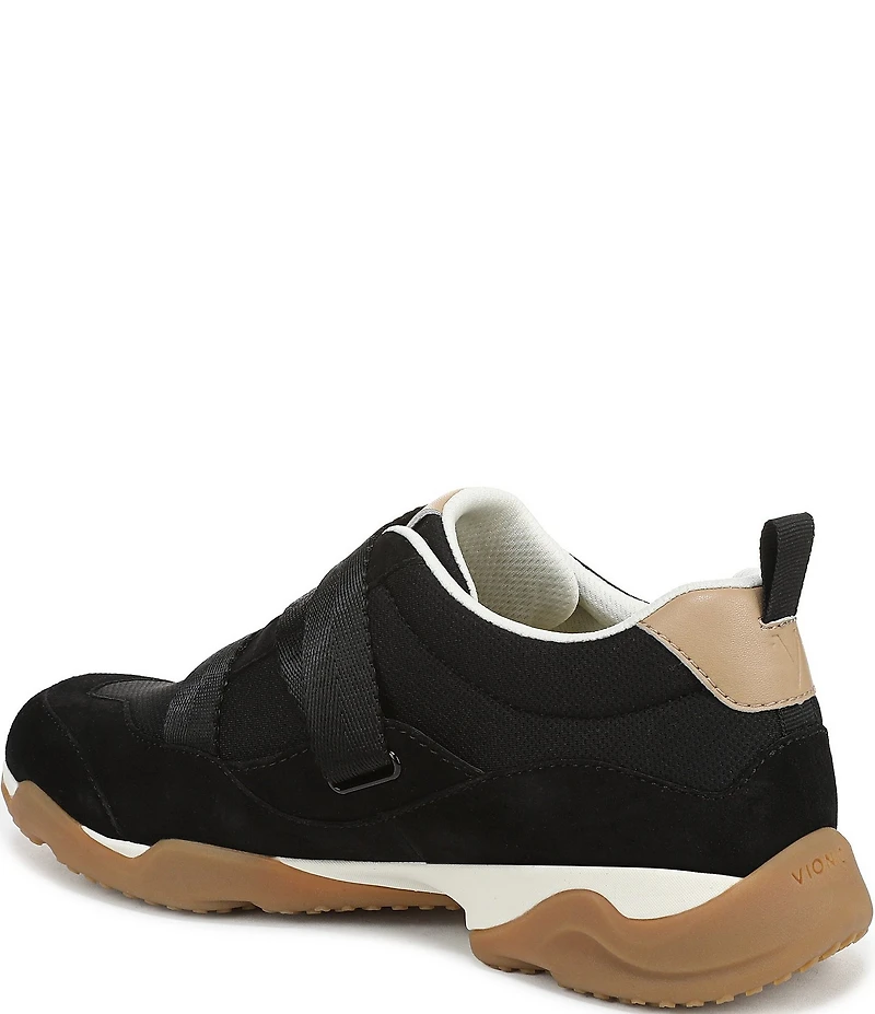 Vionic Walk Slim Gia Suede and Leather Cross Strap Walking Sneakers