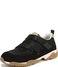 Vionic Walk Slim Gia Suede and Leather Cross Strap Walking Sneakers