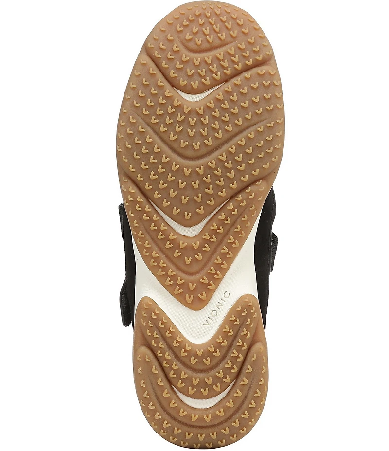 Vionic Walk Slim Gia Suede and Leather Cross Strap Walking Sneakers