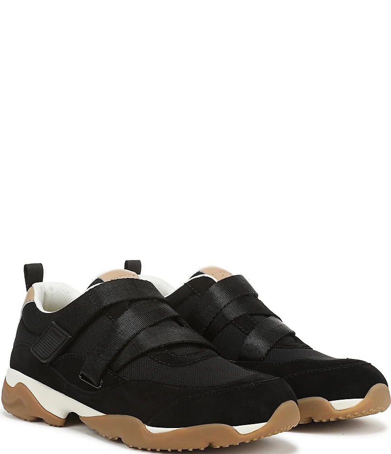 Vionic Walk Slim Gia Suede and Leather Cross Strap Walking Sneakers
