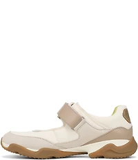 Vionic Walk Slim Giselle Mixed Leather and Textile Mary Jane Sneakers