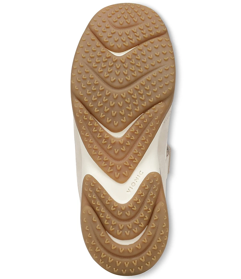 Vionic Walk Slim Giselle Mixed Leather and Textile Mary Jane Sneakers