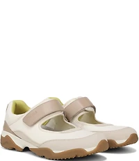 Vionic Walk Slim Giselle Mixed Leather and Textile Mary Jane Sneakers