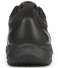 Vionic Walk Slim Glide Sleek Leather Lace Up Sneakers