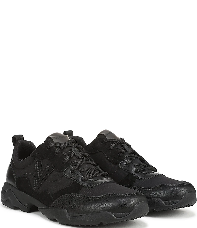 Vionic Walk Slim Glide Sleek Leather Lace Up Sneakers