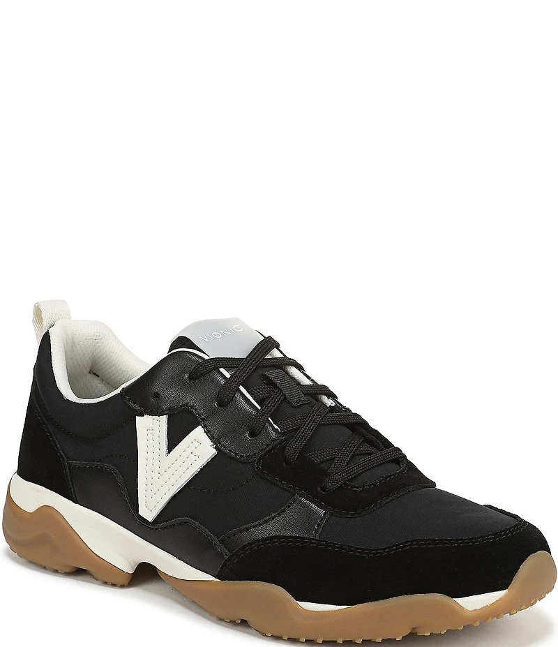 Vionic Walk Slim Glide Sleek Leather Lace Up Sneakers