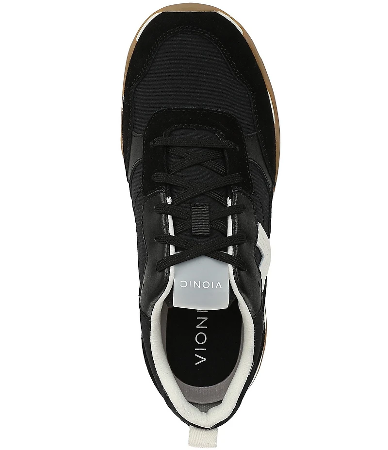 Vionic Walk Slim Glide Sleek Leather Lace Up Sneakers
