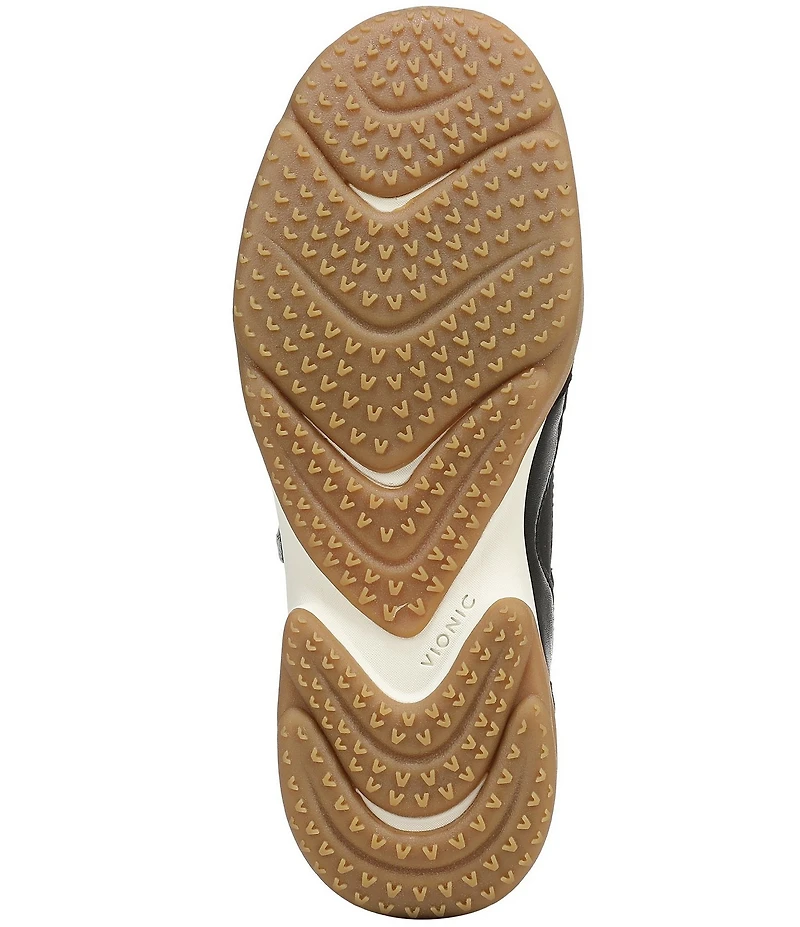 Vionic Walk Slim Glide Sleek Leather Lace Up Sneakers