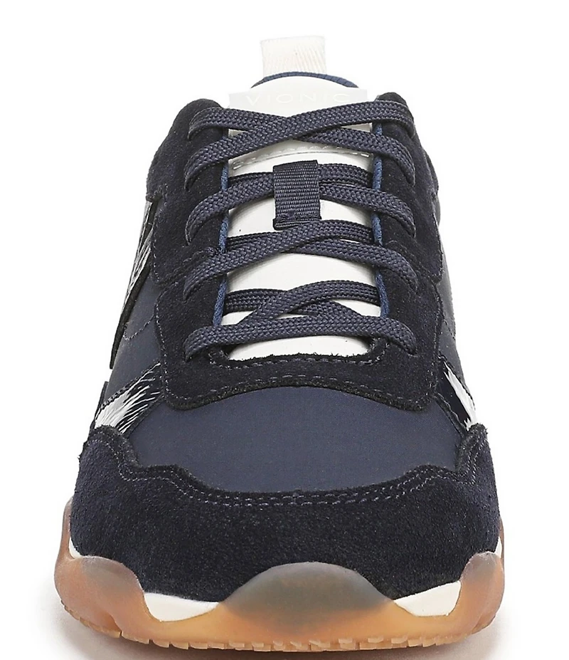 Vionic Walk Slim Glide Sleek Leather Lace Up Sneakers