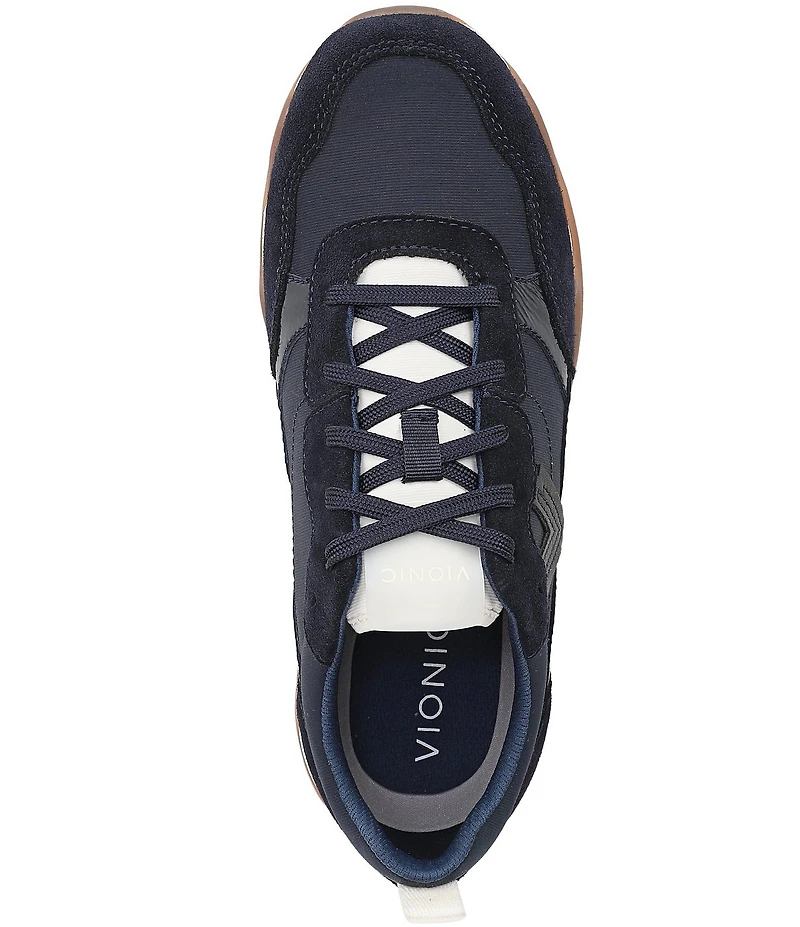 Vionic Walk Slim Glide Sleek Leather Lace Up Sneakers