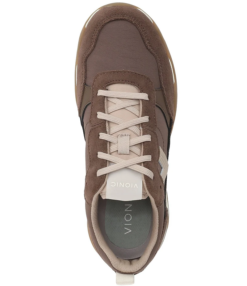 Vionic Walk Slim Glide Sleek Leather Lace Up Sneakers