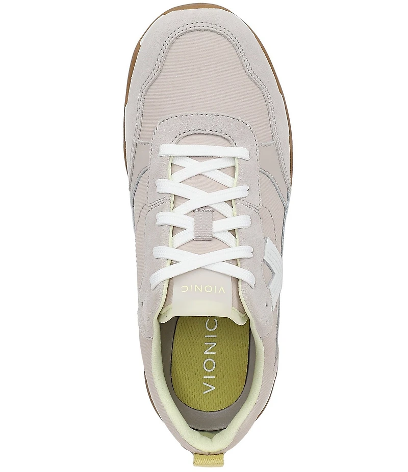 Vionic Walk Slim Glide Sleek Leather Lace Up Sneakers