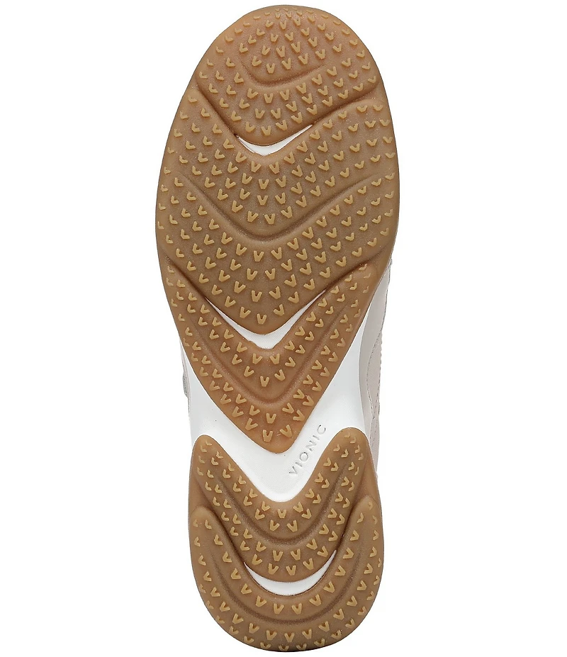 Vionic Walk Slim Glide Sleek Leather Lace Up Sneakers