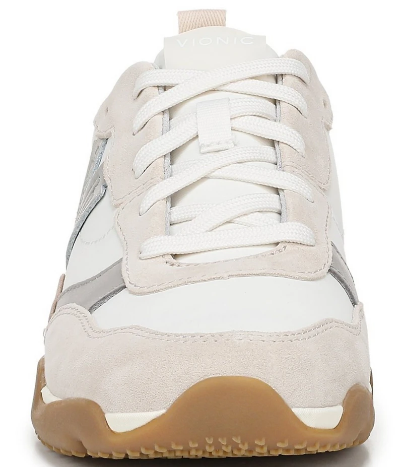 Vionic Walk Slim Glide Sleek Leather Lace Up Sneakers