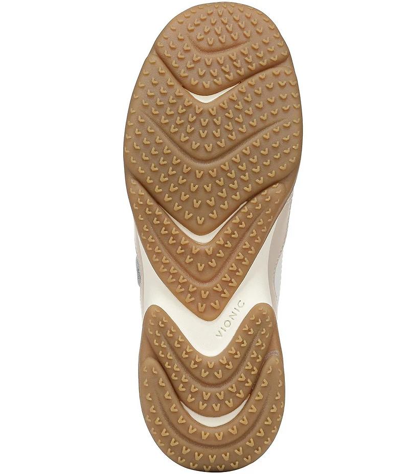 Vionic Walk Slim Glide Sleek Leather Lace Up Sneakers