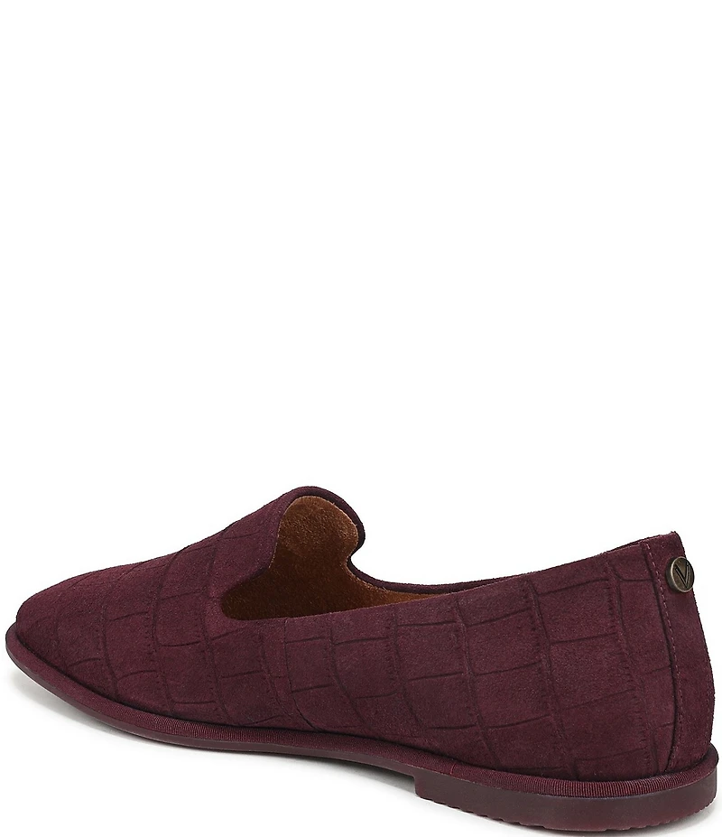 Vionic Willa 2.0 Croco Embossed Suede Slip On Loafers