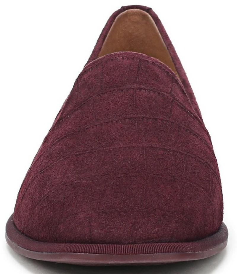 Vionic Willa 2.0 Croco Embossed Suede Slip On Loafers
