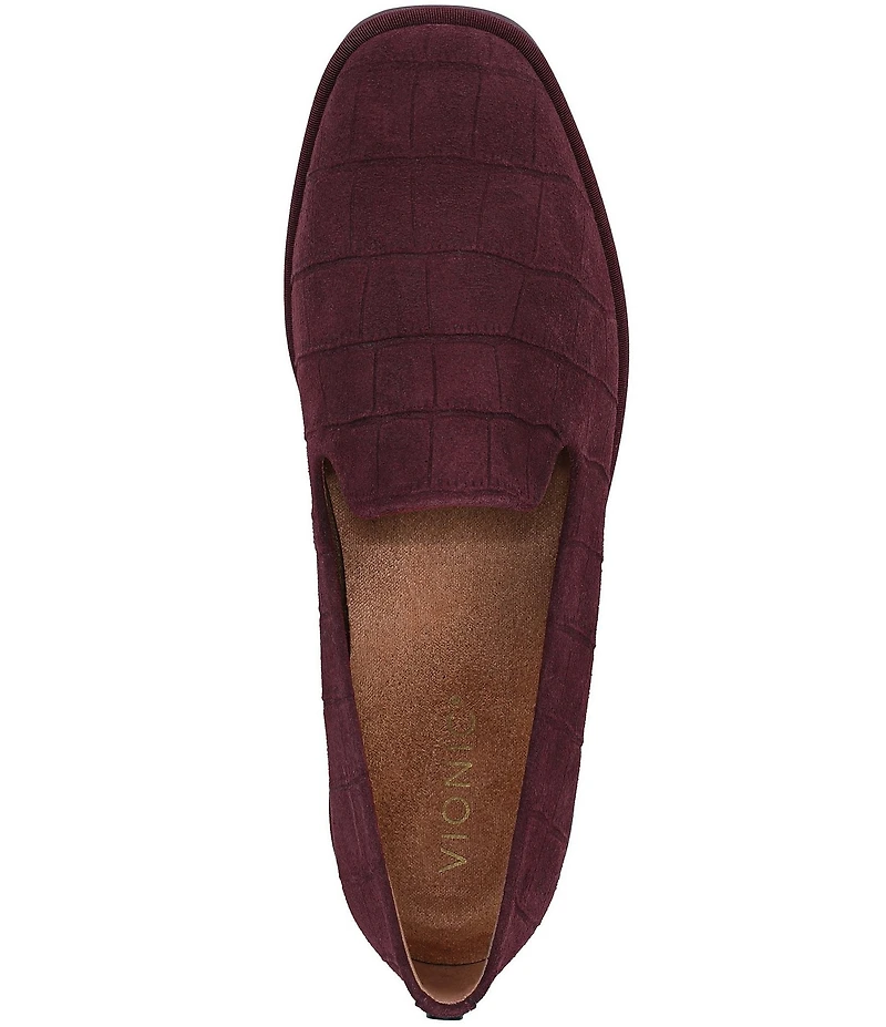 Vionic Willa 2.0 Croco Embossed Suede Slip On Loafers
