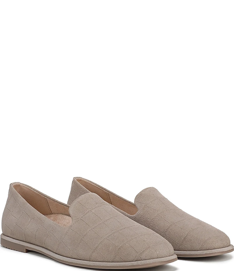 Vionic Willa 2.0 Croco Embossed Suede Slip On Loafers
