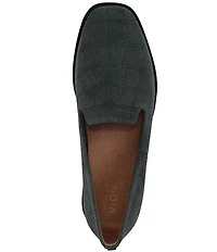 Vionic Willa 2.0 Croco Embossed Suede Slip On Loafers