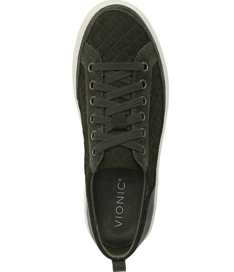 Vionic Winny Embossed Nubuck Lace Up Sneakers