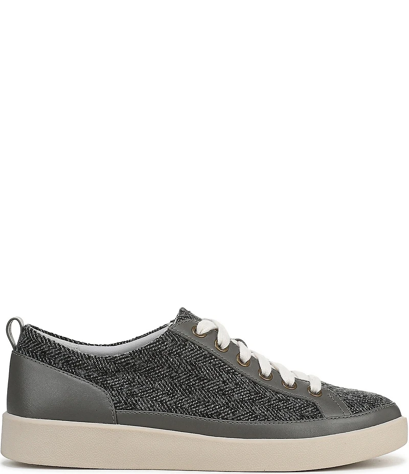 Vionic Winny Flannel Herringbone Pattern Lace Up Sneakers