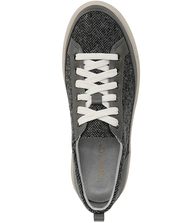 Vionic Winny Flannel Herringbone Pattern Lace Up Sneakers