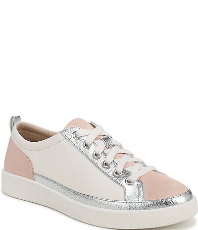 Vionic Winny Leather Colorblock Lace Up Sneakers