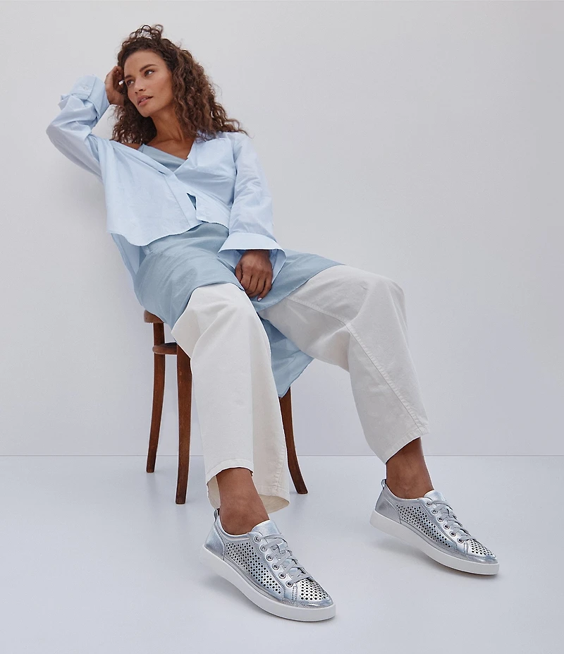 Vionic Winny Perforated Leather Lace-Up Sneakers