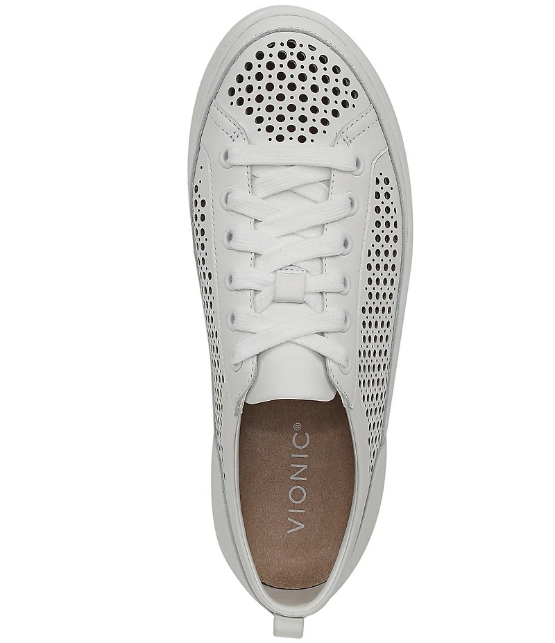 Vionic Winny Perforated Leather Lace-Up Sneakers