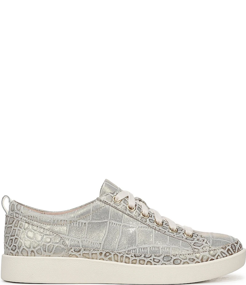 Vionic Winny Suede Croco Print Lace Up Sneakers