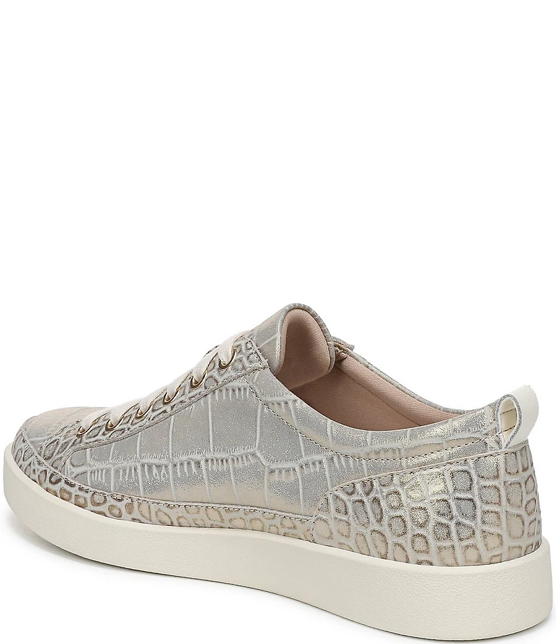 Vionic Winny Suede Croco Print Lace Up Sneakers