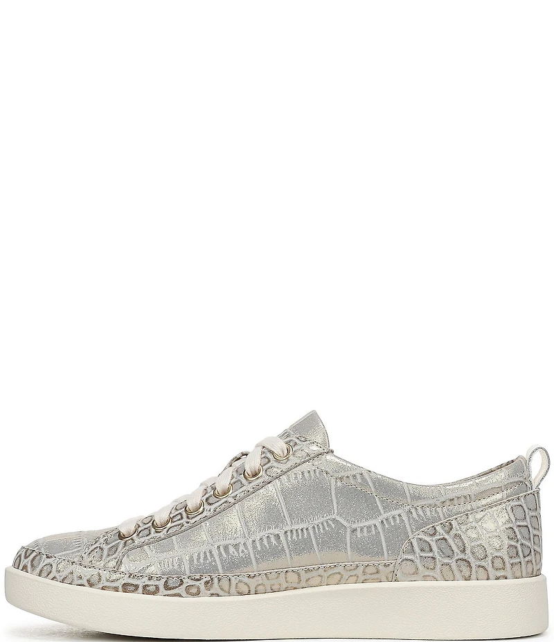 Vionic Winny Suede Croco Print Lace Up Sneakers