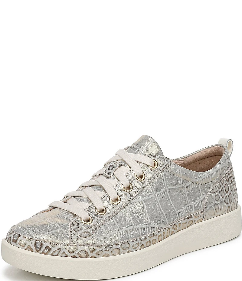 Vionic Winny Suede Croco Print Lace Up Sneakers