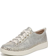 Vionic Winny Suede Croco Print Lace Up Sneakers