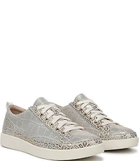 Vionic Winny Suede Croco Print Lace Up Sneakers
