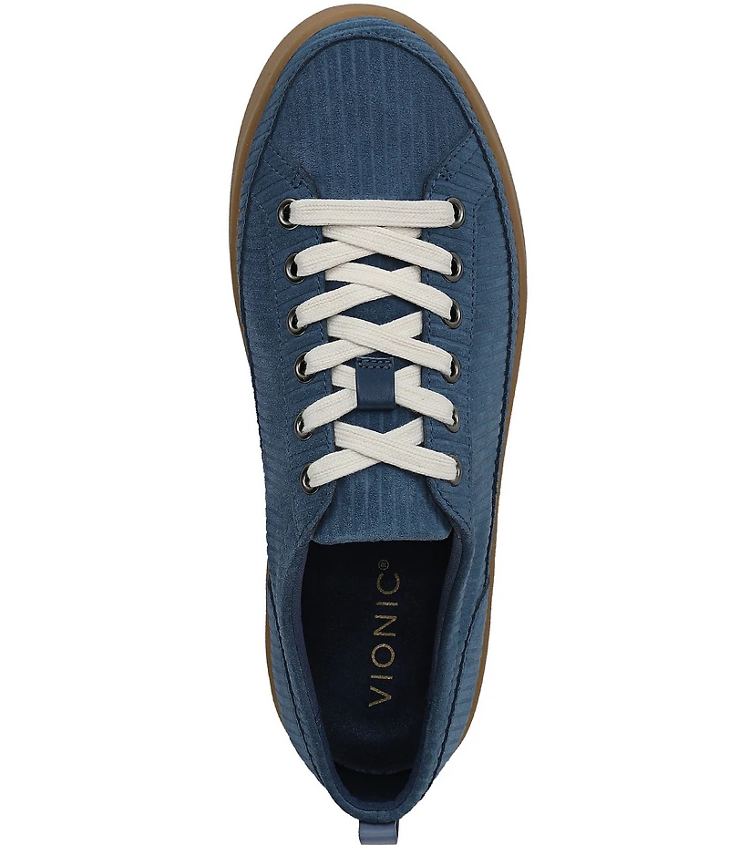 Vionic Winny Textured Suede Gum Sole Lace Up Sneakers