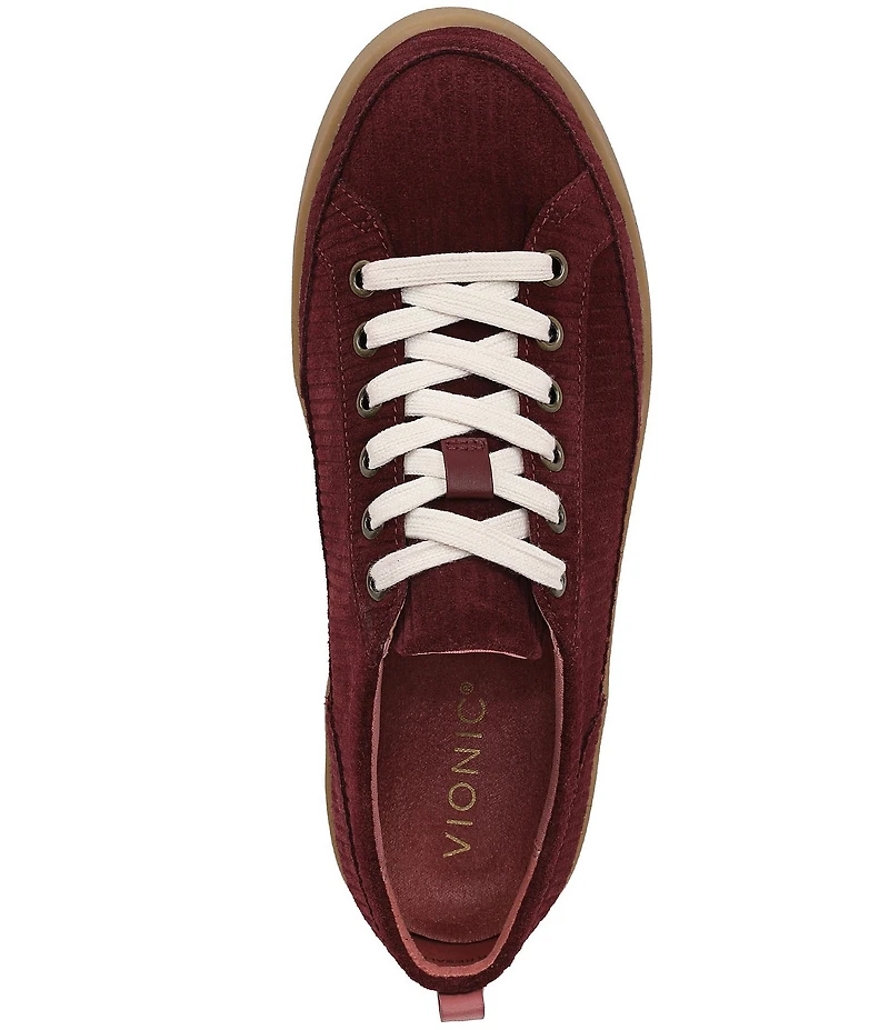 Vionic Winny Textured Suede Gum Sole Lace Up Sneakers