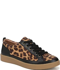 Vionic Winny Suede Leopard Print Lace Up Sneakers