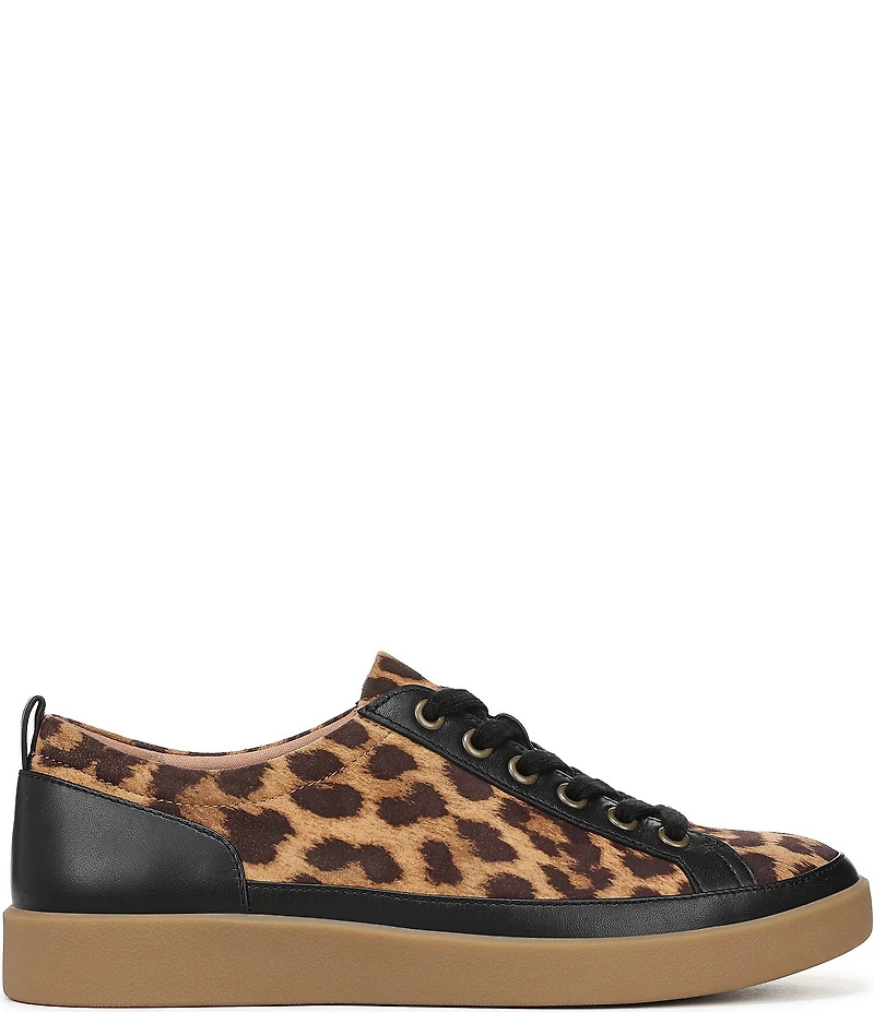Vionic Winny Suede Leopard Print Lace Up Sneakers