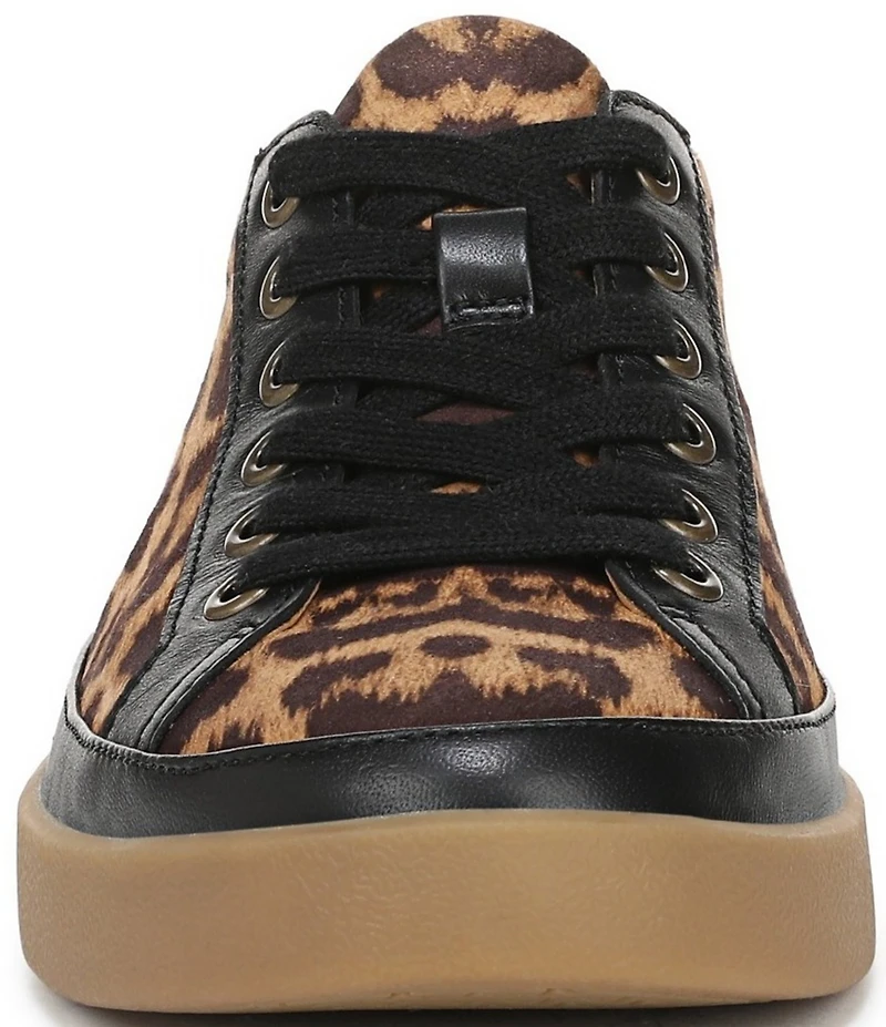 Vionic Winny Suede Leopard Print Lace Up Sneakers
