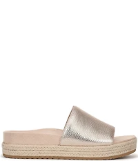 Vionic Yasmina Leather Platform Espadrille Slide Sandals