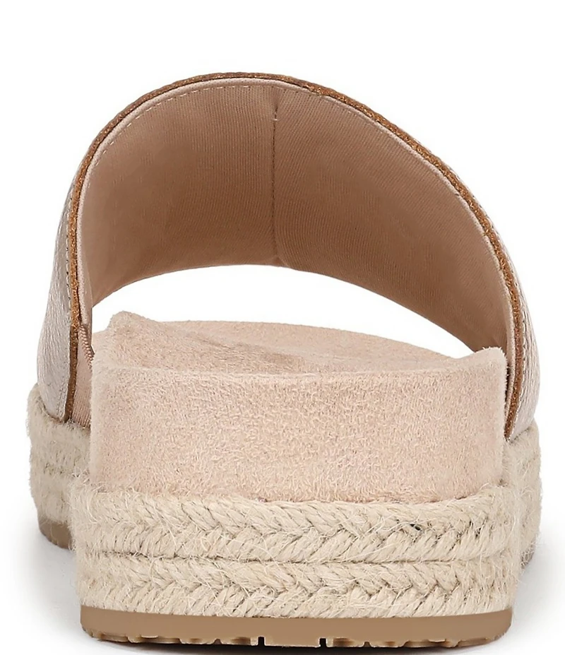 Vionic Yasmina Leather Platform Espadrille Slide Sandals