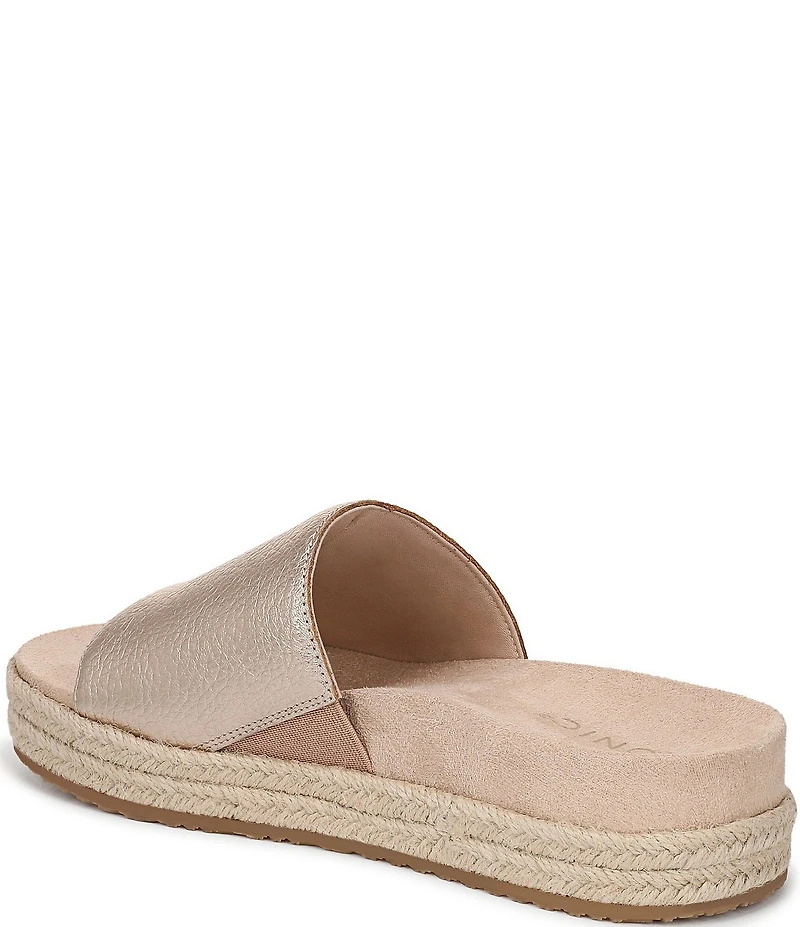 Vionic Yasmina Leather Platform Espadrille Slide Sandals