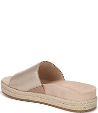 Vionic Yasmina Leather Platform Espadrille Slide Sandals