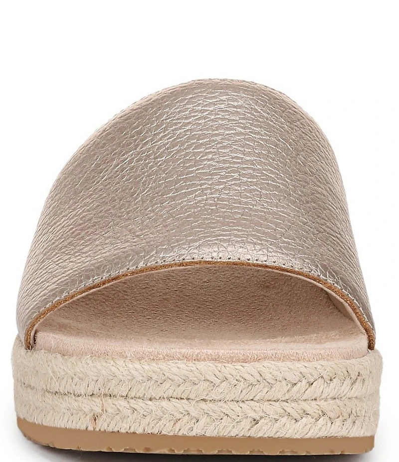Vionic Yasmina Leather Platform Espadrille Slide Sandals